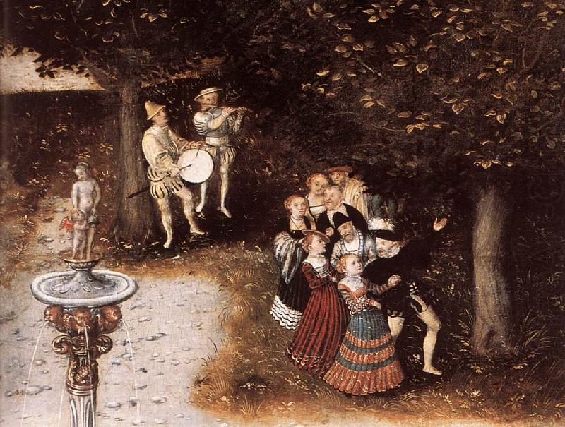 CRANACH, Lucas the Elder The Fountain of Youth (detail) dyj china oil painting image